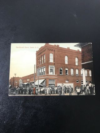 Vintage Postcard Rexall Store Greer South Carolina Hand Colored