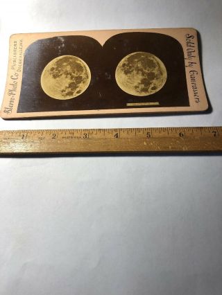 Vintage Full Moon Stereo View Card Stereoview