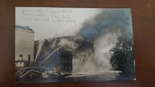 1909 A R Meyers Rppc Photo Postcard G B Lewis Co Fire View 3 Watertown Wi