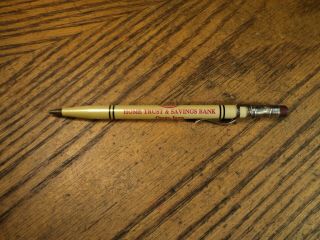Vintage Scripto Mechanical Pencil Home Trust & Savings Bank Fdic Osage Iowa