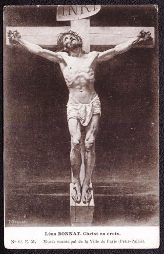 Old Antique Art Postcard L Bonnat Jesus Christ Crucifixion On The Cross Religion
