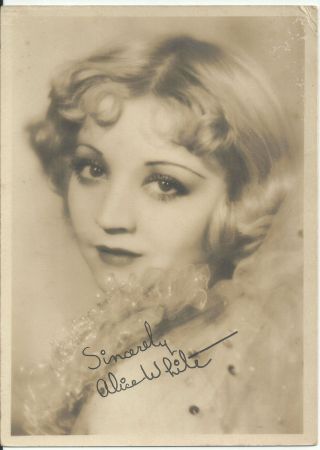 Authentic Vintage Alice White 5x7 Sepia Silver Gelatin Photo W/signature