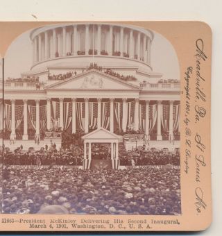 President Mckinley 2nd Inaugural Address Washington Dc Keystone Stereoview 1901