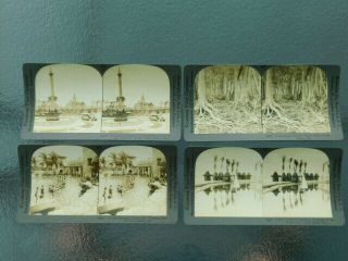 4 Rare Vintage Keystone Stereoview Photo Card Early Coral Gables Fl Miami
