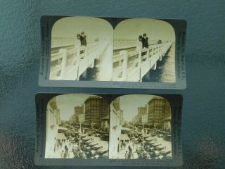 2 Rare Vintage Keystone Stereoview Photo Card Early St Petersburg Fl