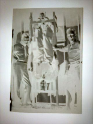 4 Funny Guys Vintage Photo Negative 1930 ' s Civilian Conservation Corps Illinois 2