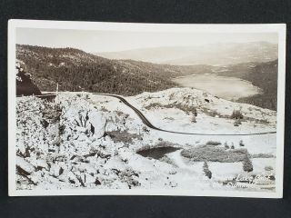 Rppc " Road To Donner Lake From The Summit " Us 40 Donner Lake Tahoe Ca Postcard