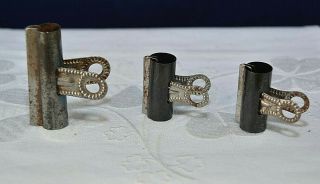 3x Vintage 2” Bulldog Small Metal Clips Old Office Paper Clamp Binder 3
