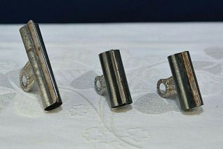 3x Vintage 2” Bulldog Small Metal Clips Old Office Paper Clamp Binder 4