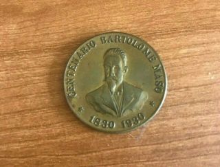Masonic Medal Centenary Bartolome Maso Cuban Grand Logia Havana Mason 1830 - 1930