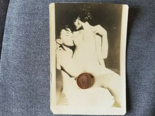 French Nude Woman Couple Lesbian Taste 1920s Photo Postcard