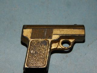 Vintage Pencil Sharpener - Small,  1 - 3/4 " Metal Gun,  Gold Painted Germany