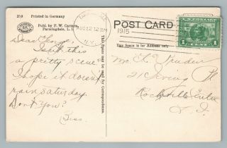 Smiths Ponds FARMINGDALE York—Antique Long Island NY Postcard FW Carmen 1912 2