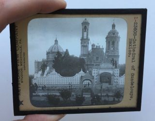 Vintage Glass Photo Magic Lantern Slide Cathedral Of Guadeloupe Mexico 1 23608