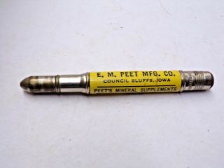 Old Bullet Pencil Peet Mfg.  Ralph Wilson Tilden Nebraska