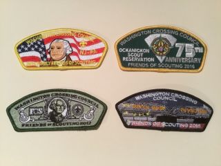 Washington Crossing Council Friends Of Scouting Csp Set Of 4,  2015 - 2018