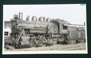 Rppc Photo Postcard Grand Trunk Western Railway Locomotive 7485 @ Grand Rapids