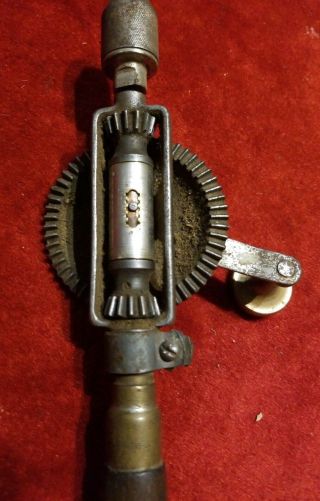 Antique 1900s Yankee North 1530 Ratchet Hand Drill Brass Wood Handle Steampunk 5