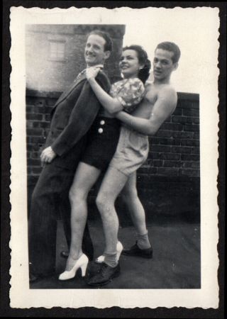 Kinky High Heels Woman Double Roof Penetration Men 1930s Vintage Photo