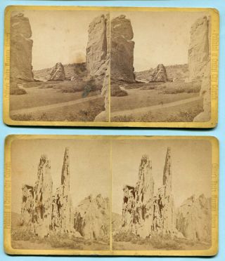 1870s COLLIER’S COLORADO 4 Stereoview MANITOU SERIES Williams Canon &Garden Gods 2
