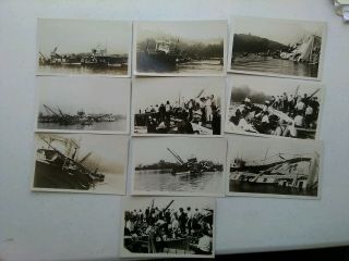 10 Old Photos Of Wrecked Steamer Ship Ss " Columbia " Paddle Wheeler Peoria Ill