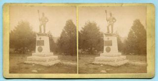 Civil War GETTYSBURG Mumper Stereoview 4TH NY INDEPENDENT BATTERY MONUMENT 2