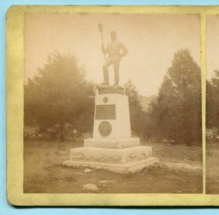 Civil War GETTYSBURG Mumper Stereoview 4TH NY INDEPENDENT BATTERY MONUMENT 3