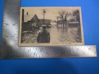 Vintage Flood Scene Main Street Waterbury Vermont 1927 Post Card Pc57