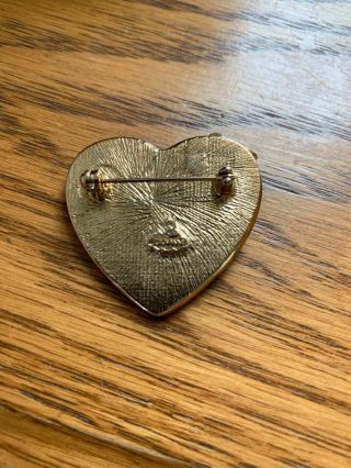 American Legion Auxiliary Signed Covann Heart Gold Tone Brooch/Pin 1.  5 