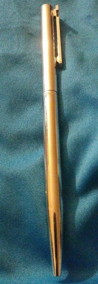 Tiffany & Co.  Germany T Clip Silver Tone Bbr Signed Ink Pen