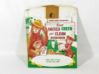 12 Vintage Smokey The Bear Litter Bags,  California Forestry,  Keep America Green