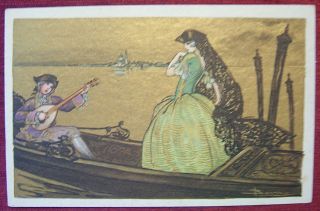 Artist Signed Postcard / Adolfo Busi - Baroque Lovers In Venice / 2.