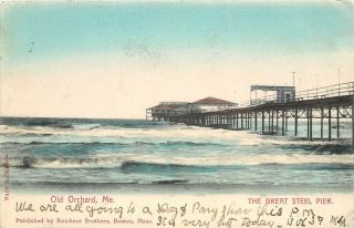 Vintage Postcard The Great Steel Pier Old Orchard Beach Me York County
