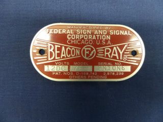 Federal Sign And Signal Model 176 - A Beacon Ray Replacement Badge