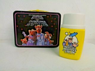 1977 Vintage Thermos The Muppet Show Pigs In Space Metal Lunchbox W Thermos