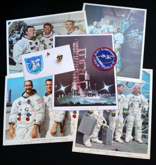 Vintage Nasa Apollo Astronaut & Space Photos,  Patch,  Tie Tack,  Envelope