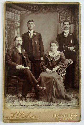 Antique Saltaire Shipley Very Smart Family Cabinet Victorian Photograph 1900s