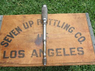 Vintage Push Drill Yankee No.  41 North Bros.  Hand Tool With 7 Bits