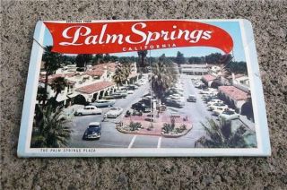 Vintage 1956 Palm Springs California Postcard Book Souvenir Color Photo Folder