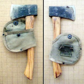 Vintage Stanley Hatchet With Cover To Fit Military Belt Great For Camping Hiking