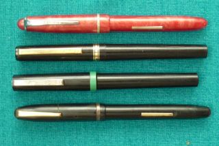 Four Vintage Fountain Pens Three Osmiroid,  Wearever Zenith