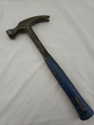 Vintage Estwing E3 - 16s Straight Claw Hammer Blue Nylon Grip