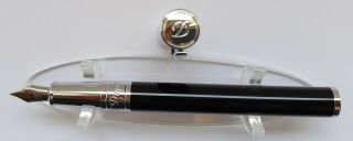⭐ Near To S.  T.  Dupont D - Initial Fountain Pen Black & Chrome ⭐