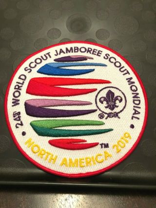 2019 24th World Jamboree Scout Mondial North America 3 - D Globe Jacket Patch
