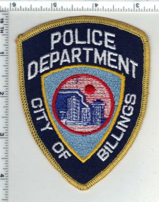 Billings Police (montana) 1st Issue Shoulder Patch - From The 1980 