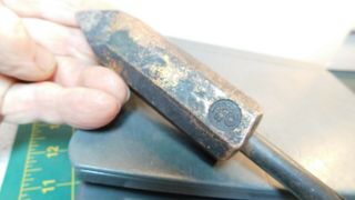 Vtg.  EM Tool Co.  1lb 10.  2oz Copper Tip Soldering Iron w/SureGrip 4 Wood Handle 2
