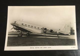 Royal Dutch Airlines Photo Postcard,  Klm,  Aviation,  Transportation