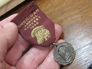 Rare Sheridan Annual Harvest Sterling 1945 Pistol Marksman Police Medal (18i2c)