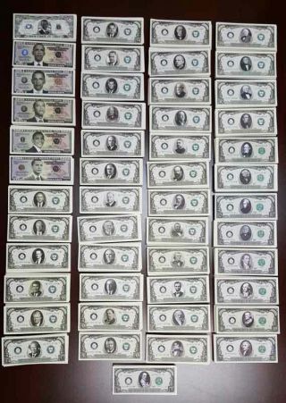 Complete Set Of Us Presidents Million Dollar Souvenir Bills Washington - Trump