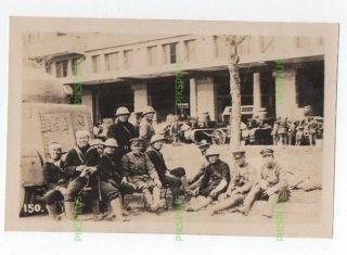 Old Chinese Photo Soldiers & Marines Rest Shanghai Incident China Vintage 1932